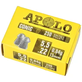 Apolo Conic .22/5.5mm AirGun Pellets, 250 pcs 0.84g/13.0gr (11002)