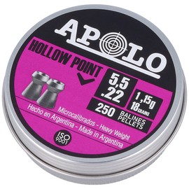 Apolo Hollow Point .22/5.52mm AirGun Pellets, 250 psc 1.15g/18.0gr (19701-2)