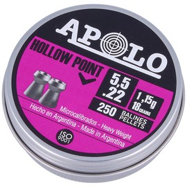 Apolo Hollow Point AirGun Pellets .22/5.5mm, 250 psc 1.15g/18.0gr (19701)