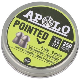 Apolo Pointed AirGun Pellets .177 / 4.51 mm, 250 pcs 0.60g/9.0gr (19102-1)