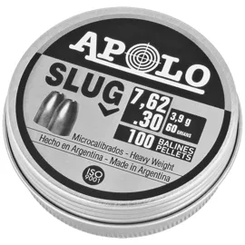 Apolo Slug 60 .30/7.62mm AirGun Pellets, 100 psc 3.90g/60.0gr (19305)