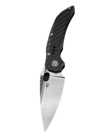 Bestech Exploit Grey Titanium/Carbon Fiber Knife, Satin CPM S35VN by Todd Knife and Tool (BT2005E)