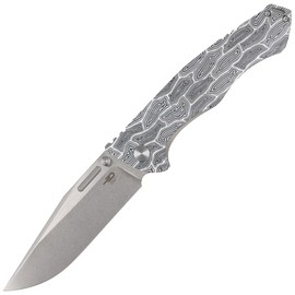 Bestech Keen II Black White Damascus G10 / Titanium, Stonewash / Satin CPM S35VN by Koens Craft knife (BT2301C)