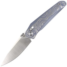 Bestech Mothus Blue Titanium, Satin M390 by Kombou Knife (BT2206A)