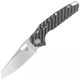 Bestech Nyxie Grey Titanium/Carbon Fiber, Stonewashed/Satin CPM S35VN by Todd Knife and Tool Knife (BT2209C)