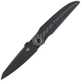 Bestech Prydwen Black Titanium/Regular Carbon Fiber Knife, Black PVD MagnaCut by Kombou (BT2409D)