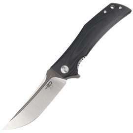 Bestech Scimitar Black G10, Gray / Satin D2 knife (BG05A-2)