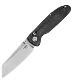 Bestech Slasher Black Micarta, Stonewashed D2 Knife (BG56A-1)