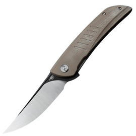 Bestech Swift Beige Micarta, Satin/Black D2 Knife (BG30C-2)