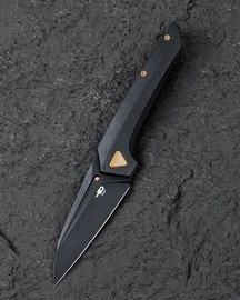 Bestech VK-Navi Black Titanium Knife, Black Stonewashed MagnaCut by Vulpex Knives (BT2404E)