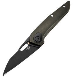 Bestech VK-Void Black Bronze Stonewashed Titanium, Black Stonewashed Elmax by Vulpex Knives (BT2305D)