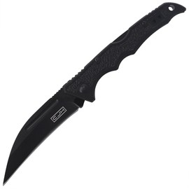 CJH Herbertz Solingen Folding Knife Black Aluminium, Black Blade (44001)