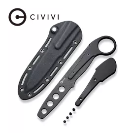 Civivi Knife Varius Black G10, Black Stonewashed D2 by Allen Elishewitz training blade (C22009C-1)