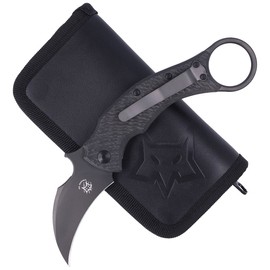 FOX Karambit Black Bird Black Carbon Fiber / Gray Titanium, Black ELMAX by Bastinelli (FX-591 TIC B)