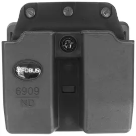 Fobus Magazine Pouch for 9mm Double Stack Magazines (excluding Glock) such as Ruger SR9, American Pistol 9mm, CZ P07, S&W M&P, Walther PPQ, IWI MASADA, Belt Attachment (6909ND BH ND).