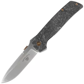 Fox Original Gangster LE No 336/350 Dark Matter Fat Carbon, Satin Elmax by Bob Terzuola Knife (FX-ATC-OG01 CFMC)