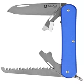 Fox Vulpis S4 Sky Blue Aluminium, Polished N690Co Pocket Knife (FX-VP130-S4 SB)