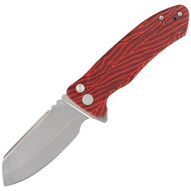 Kubey Creon Knife Red/Black G10, Damascus (KU336B)