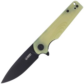 Kubey Knife Wolverine, Translucent Yellow G10, Dark Stonewashed D2 (KU233D)