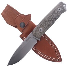 LionSteel Bushcraft Knife Green Micarta, Stone Washed Sleipner by Molletta (B41 CVG)