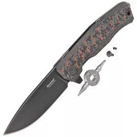 LionSteel Myto Snake Skin Fat Carbon, Old Black MagnaCut by Molletta Knife (MT01 MC SS)