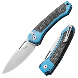 LionSteel Twain Blue Titanium / Carbon Fiber, Satin MagnaCut by Gianni Pauletta (TW BL CF)