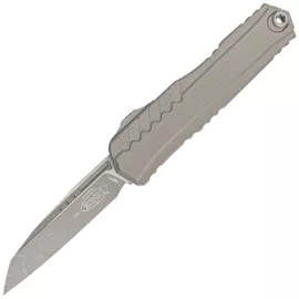 Microtech Cypher II S/E OTF Knife Natural Clear Aluminum, Apocalyptic M390MK by Deryk Munroe and Tony Marfione (1241-10 APNC)