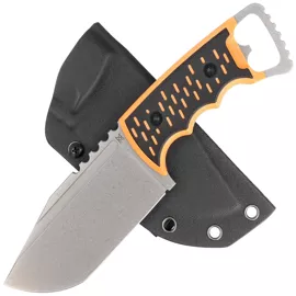 Midgards Messer Njord XXL Black/Orange G10, Stonewashed CPM 3V knife (MM003)