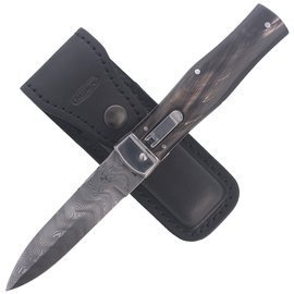 Mikov Predator Wildcat Buffalo Horn, Damascus PMC27 Knife (241-DR-1/KP)