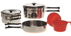 Mil-Tec Stainless Steel Camping Set, 7 Pieces (14647000)