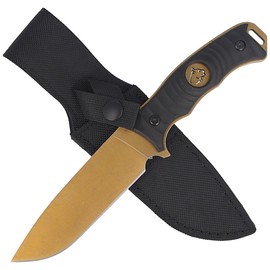 Puma Solingen Hunting Knife Wood, Gold Titanium Coating (326213)