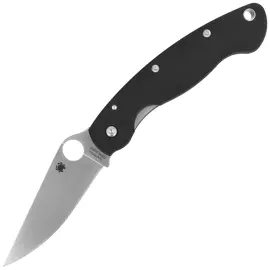 Spyderco Military Model G-10 Black PlainEdge Knife (C36GPE)