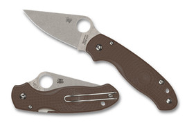 Spyderco Para 3 Lightweight Sprint Run Knife Brown FRN, Stonewashed CPM-15V by Sal, Eric Glesser (C223PBN15V)