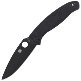 Spyderco Resilience Lightweight, Black Blade Plain 8Cr13MoV Folding Knife (C142PBBK)
