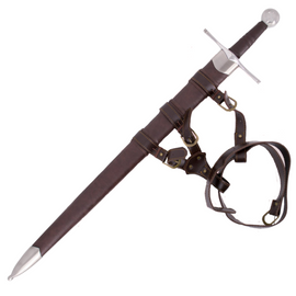 Sword medieval Amont Decor Habitat Brown Leather, Satin (S6034)