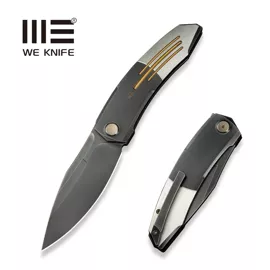 WE Knife Sine Wave Gray/Golden/Satin Titanium, Polished Gray M390 (WE23069B-3)