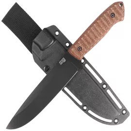 Za-Pas Expendable Brown Toxic Micarta, Black Cerakote NMV Knife