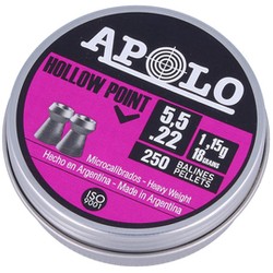 Apolo Hollow Point AirGun Pellets .22/5.5mm, 250 psc 1.15g/18.0gr (19701)