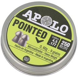 Apolo Pointed AirGun Pellets .177 / 4.51 mm, 250 pcs 0.60g/9.0gr (19102-1)