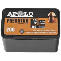 Apolo Predator Copper AirGun Pellets .22/5.52 mm, 200 pcs 1.36g/21.0gr (19951-2)