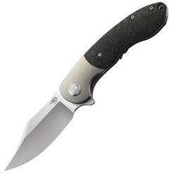 Bestech Bowietie Grey Titanium/Carbon Fiber, Stonewashed/Satin M390 (BT1906A)