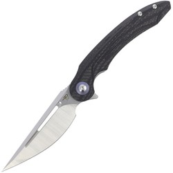 Bestech Knife Irida Carbon Fiber / Black G10, Satin 14C28N by Kombou (BG25D)