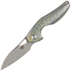 Bestech Knife The Reticulan Grey / Colorful Titanium, Stonewash / Satin CPM S35VN by Elijah Isham (BT1810E)