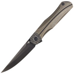 Bestech Knife Thyra Bronze Stonewash Titanium / Carbon Fiber, Black Stonewash M390 by Kombou (BT2106C)
