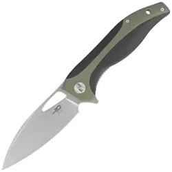 Bestech Komodo Black/Green G10, Stonewashed/Satin D2 Knife (BG26A)