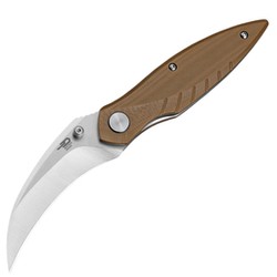 Bestech Mantidae Brown G10, Satin/Stonewashed 14C28N by Lucas (BG60B)