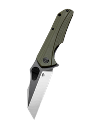 Bestech Operator Knife Green G10, Satin/Black D2 (BG36C)