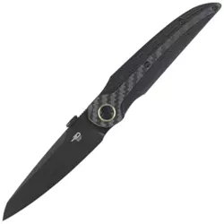 Bestech Prydwen Black Titanium/Regular Carbon Fiber Knife, Black PVD MagnaCut by Kombou (BT2409D)