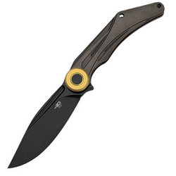 Bestech Seraph Black/Bronze Titanium, Black Stonewashed M390 by Kombou Knife (BT2403E)