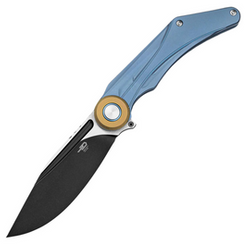 Bestech Seraph Blue Titanium, Black Stonewashed/Satin M390 by Kombou (BT2403D)